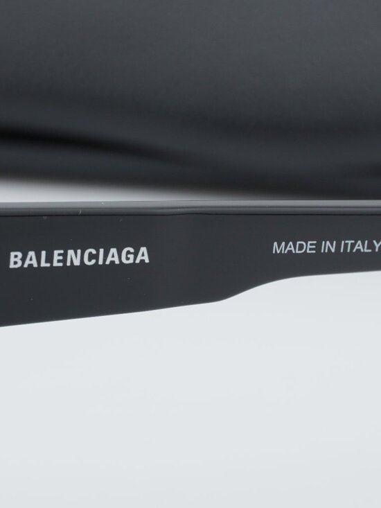 Balenciaga BB0004S 001 Shield Semi Rim Sunglasses - Black/Grey main image 5